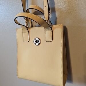 Scalzini Gia Mini Tote Buttercup Vegan Leather Crossbody Organizer Adjustable